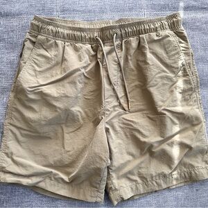 American Eagle Outfitters Nylon Khaki Drawstring Shorts